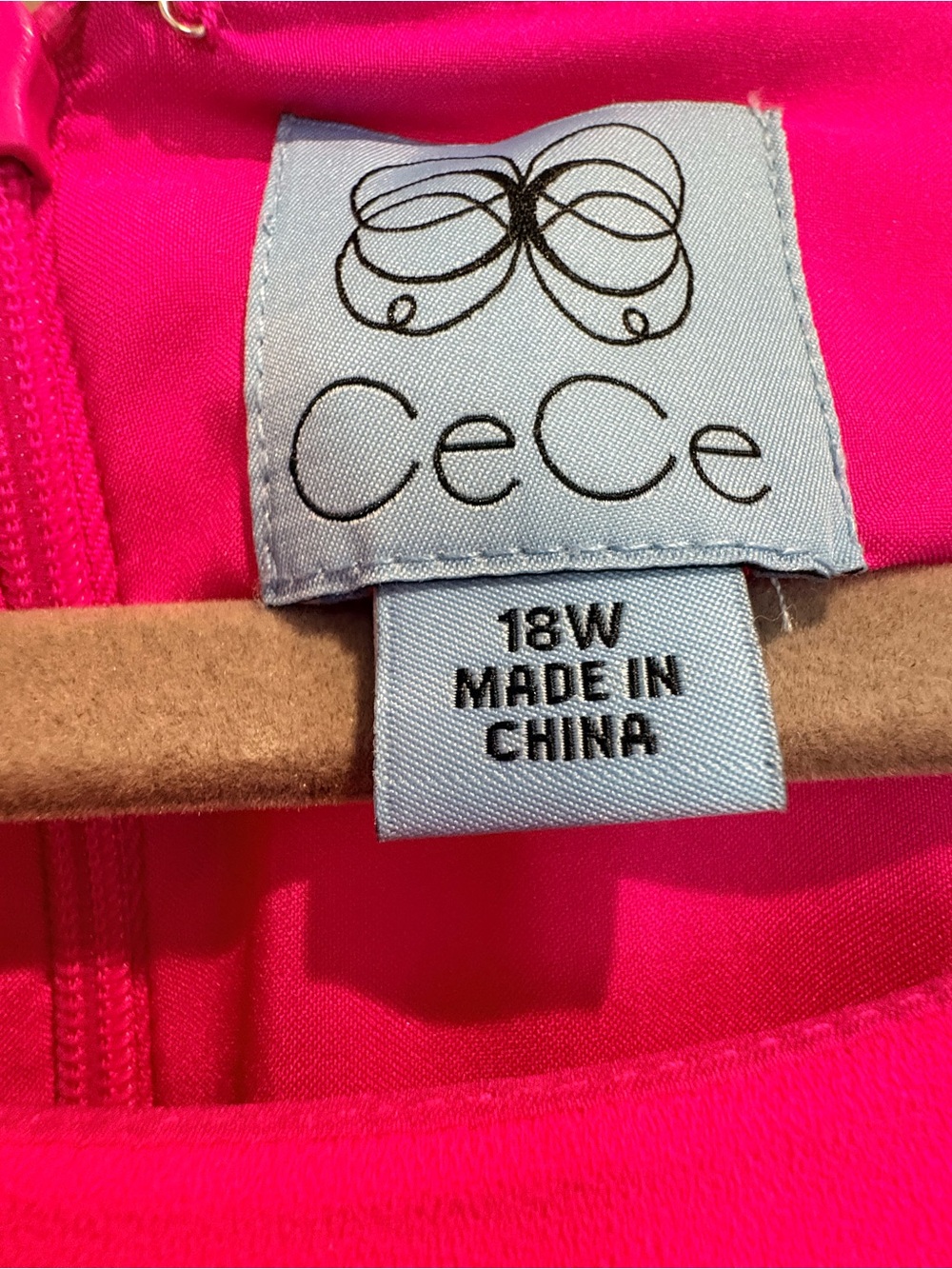 CeCe Bright Pink Tie-Sleeve Shift Dress – Size 18W - Picture 5 of 6